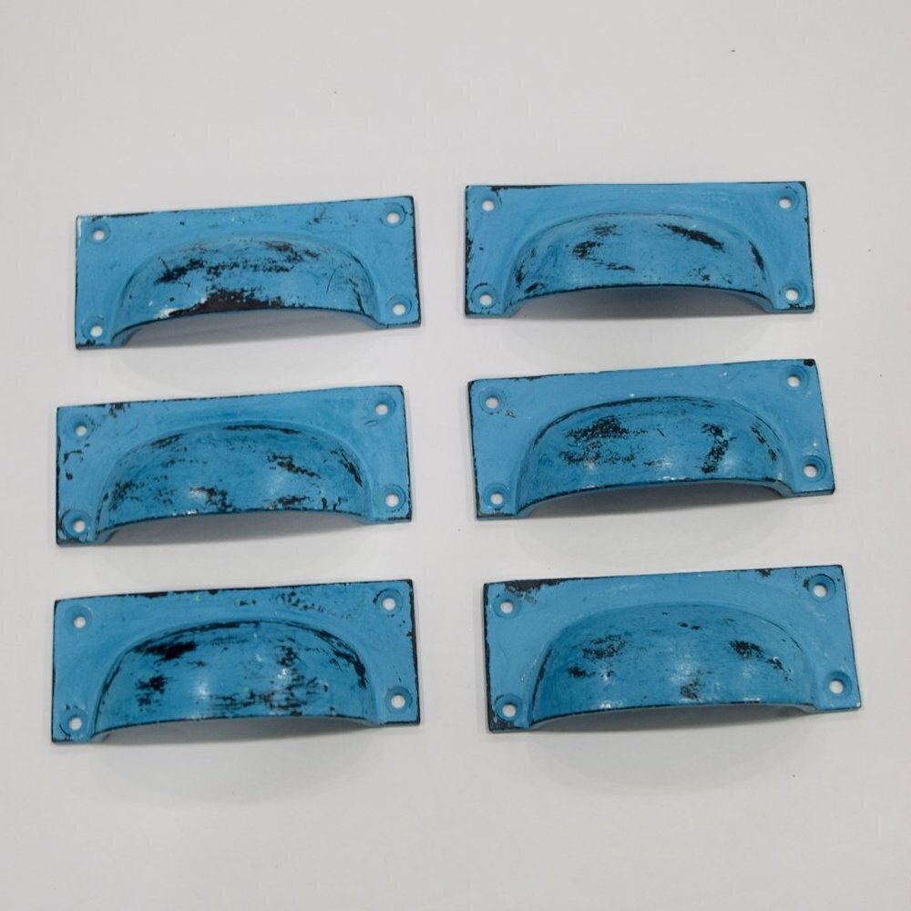 New set of 6 blue pull / knob, many available *